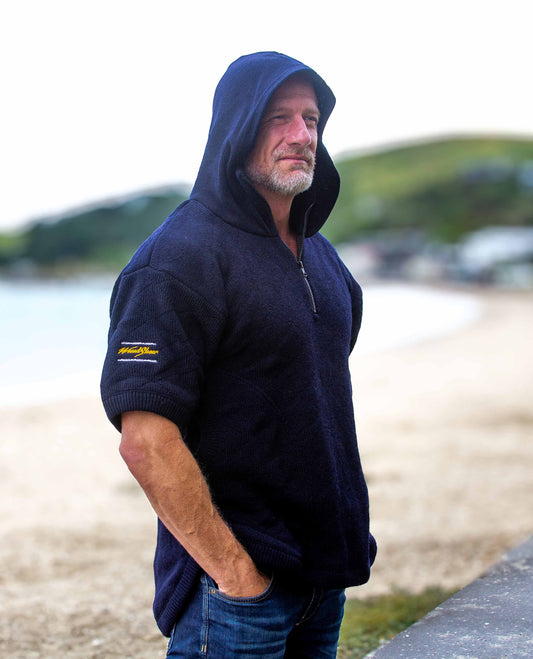 Windsheer Force 6 – Double-Layer Wool Hoodie with Roll-Down Collar